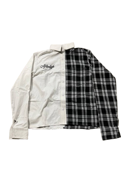 White "Broken Plaid" Flannel