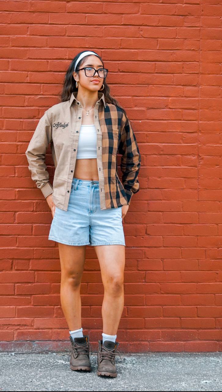 Brown "Broken Plaid" Flannel