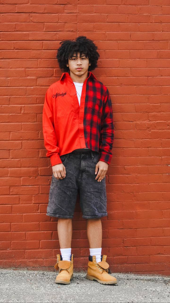 Red "Broken Plaid" Flannel