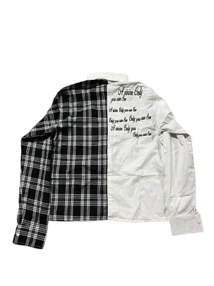 White "Broken Plaid" Flannel
